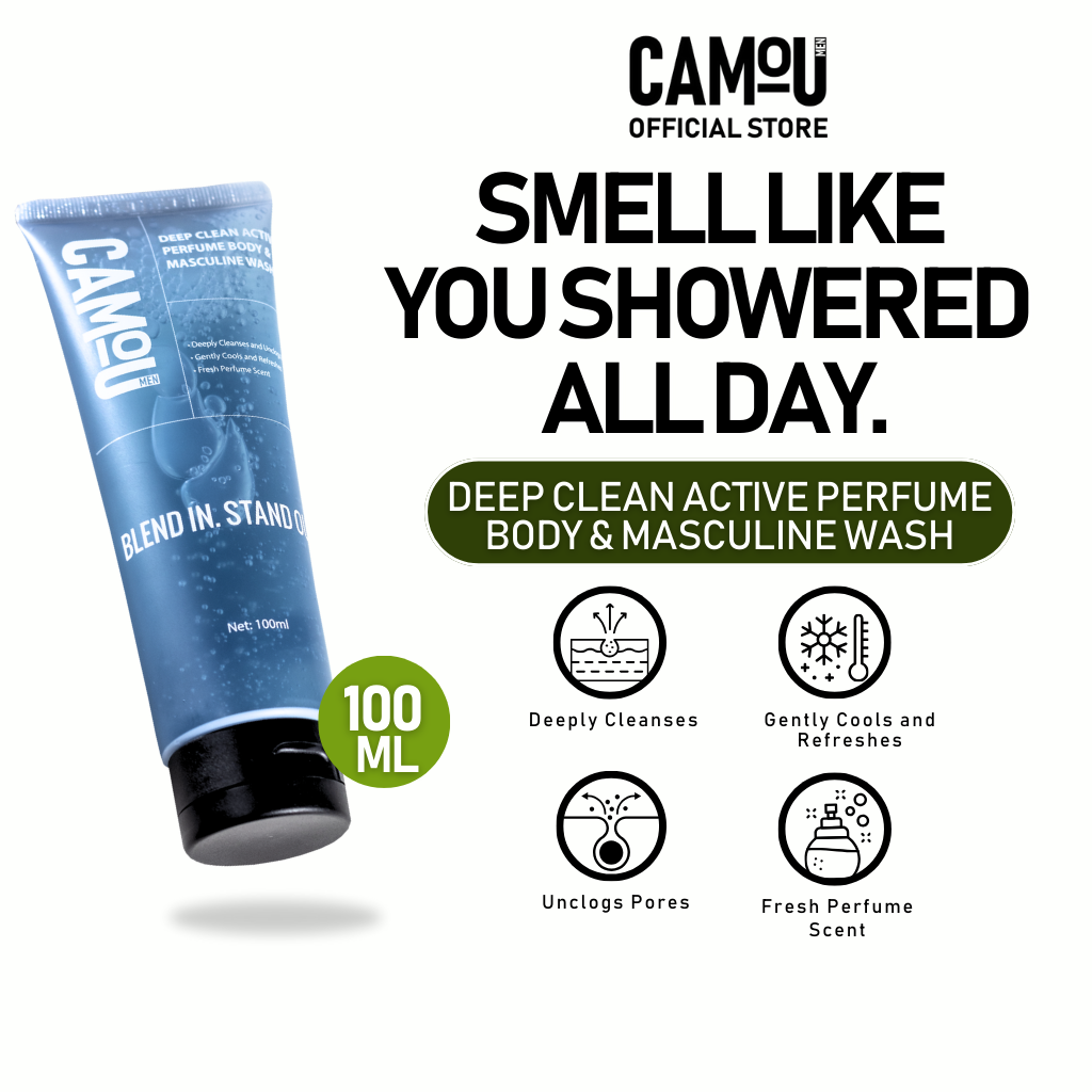 Camou Deep Clean Active Perfume Body & Masculine Wash 500mL