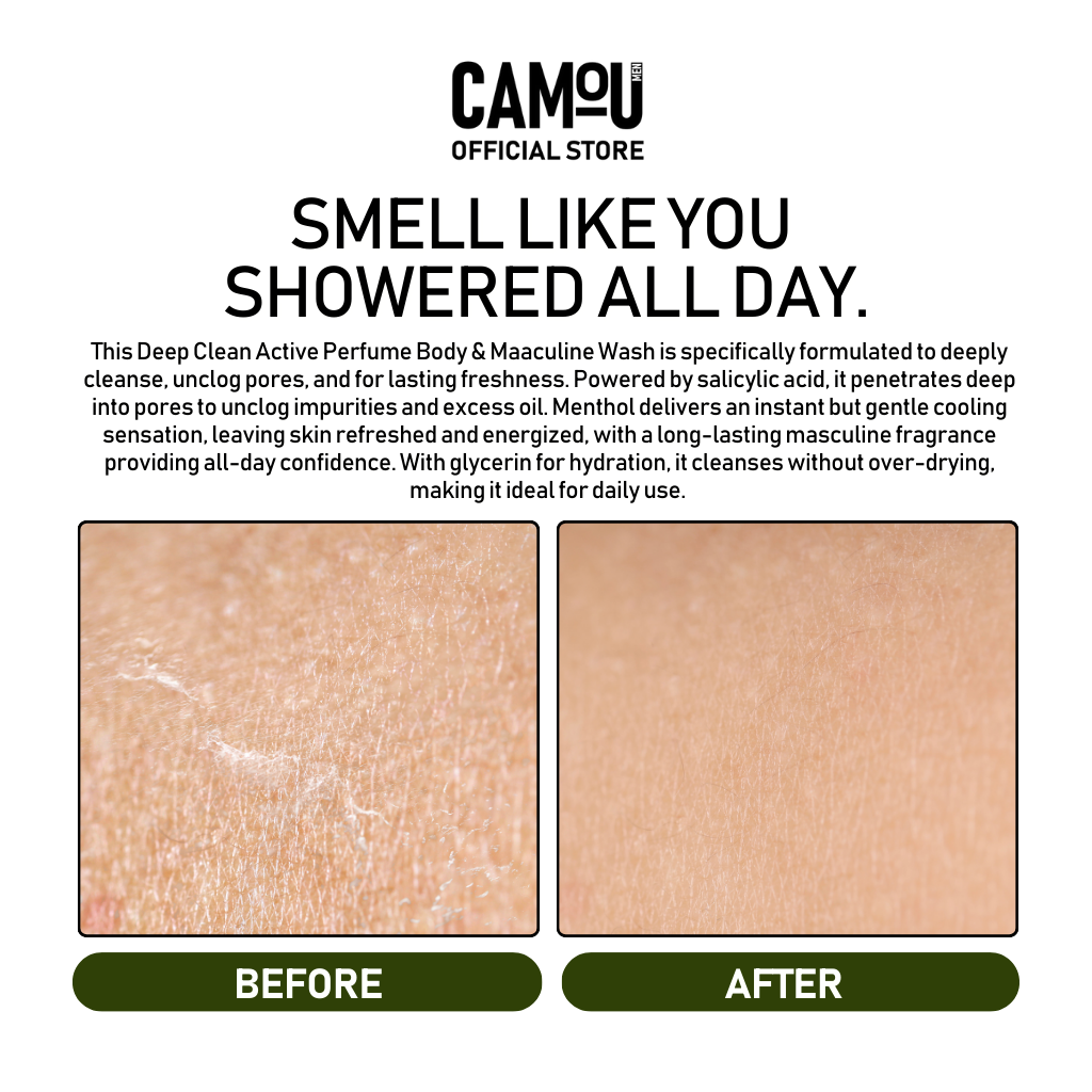 Camou Deep Clean Active Perfume Body & Masculine Wash 500mL