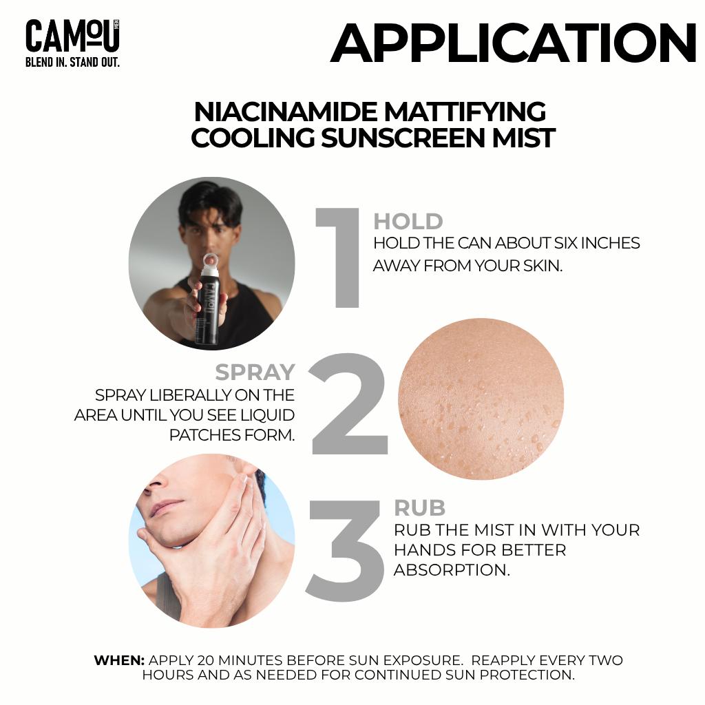 Camou Niacinamide Mattifying Cooling Sunscreen Mist