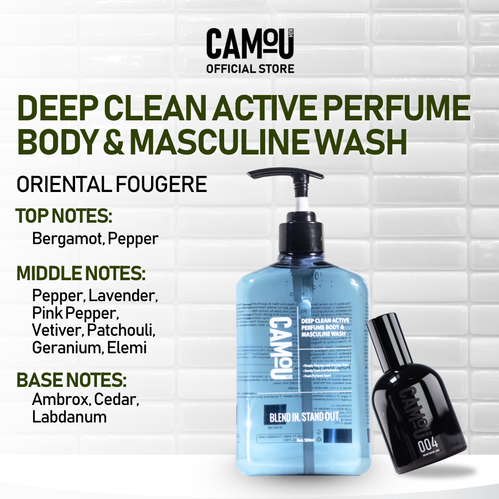 Camou Deep Clean Active Perfume Body & Masculine Wash 500mL
