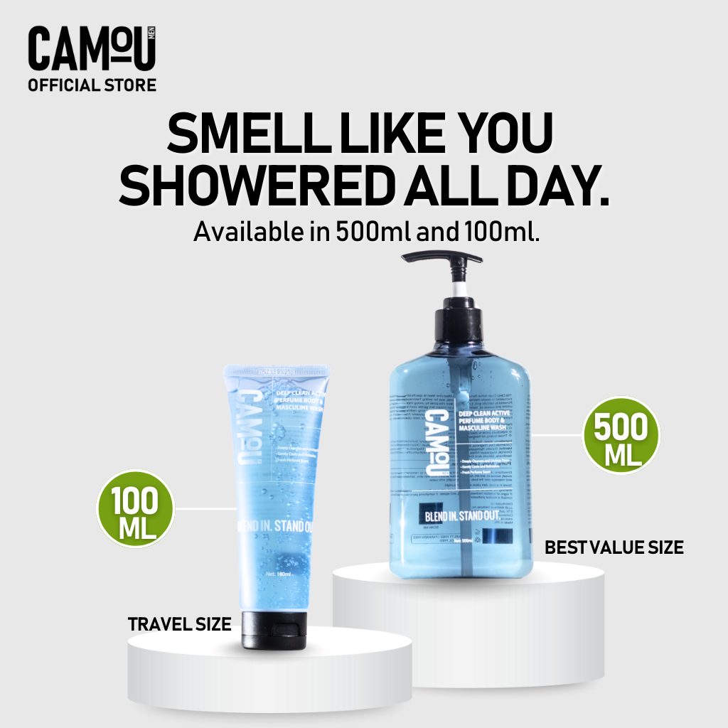 Camou Deep Clean Active Perfume Body & Masculine Wash 500mL
