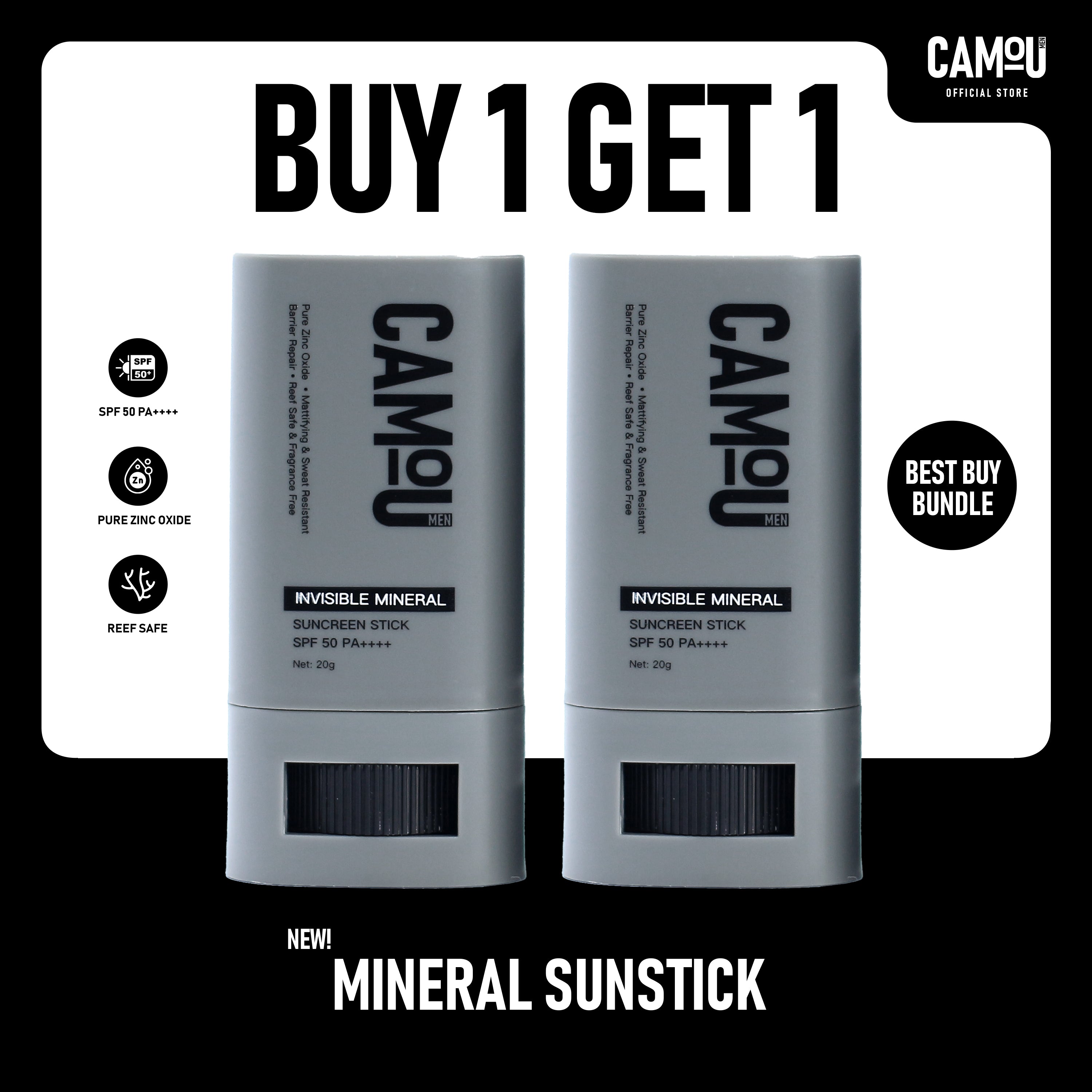Camou Mineral Sunscreen Stick 20g