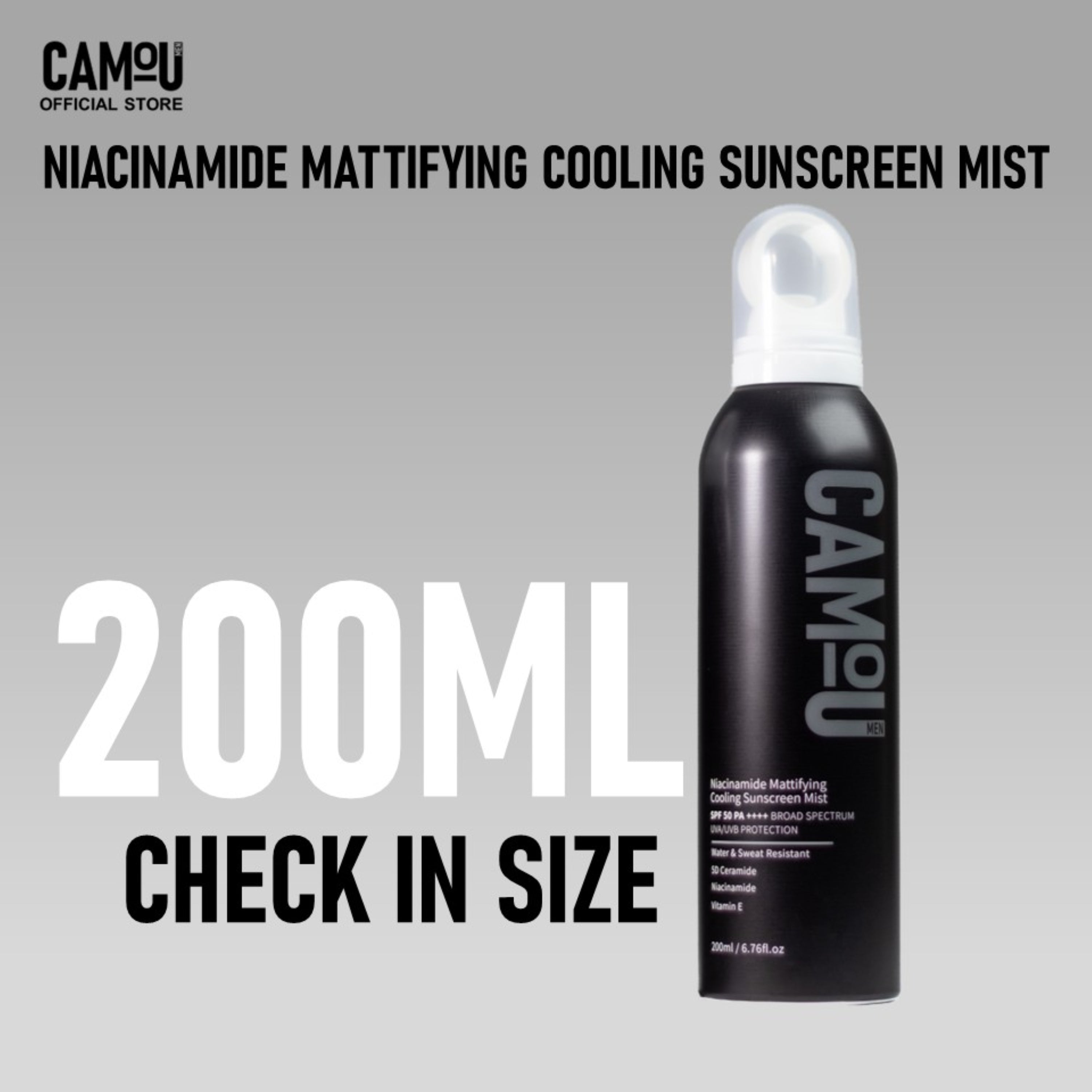 Camou Niacinamide Mattifying Cooling Sunscreen Mist