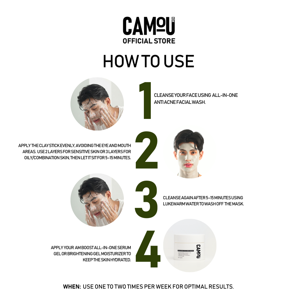 Camou Pore Minimizing and Oil Control Clay Stick