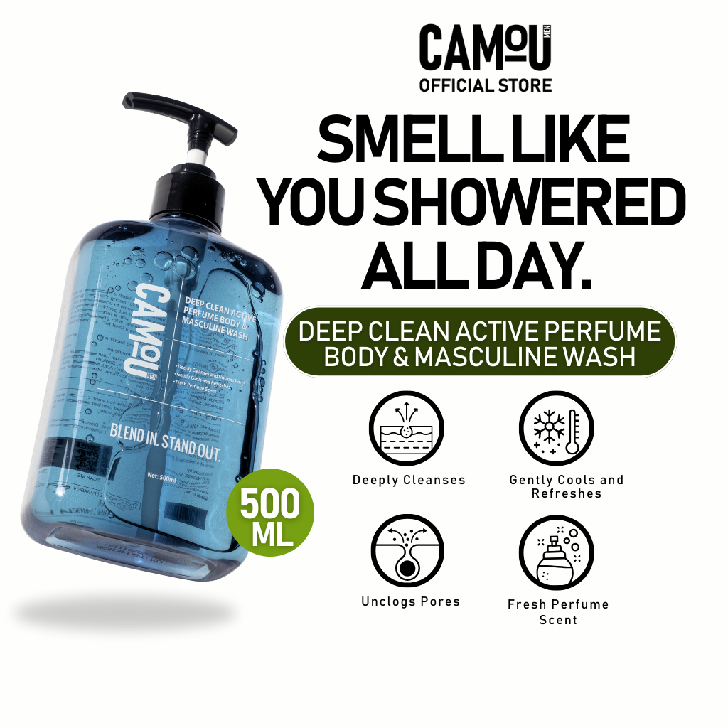 Camou Deep Clean Active Perfume Body & Masculine Wash 500mL
